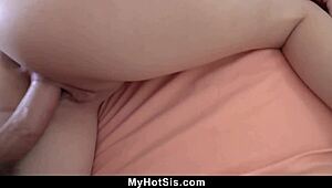 stepsister's innocent bend leads to taboo cock insertion in juicy pussy