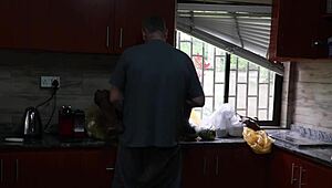 Did you fuck her outside before bending her over in the kitchen?