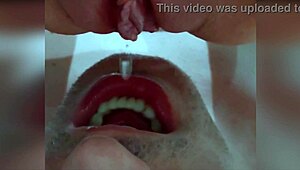 dominatrix makes him drink her pussy piss 😈