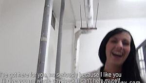 Euro Amateur Couple Fucked Indoors After Public Pickup