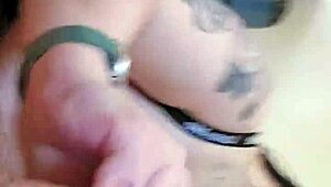 Wow, tug life sandra jerks cock all over her big natural tits!