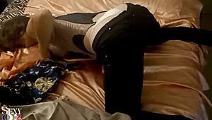 Amateur Slut in Zebra Corset Gets Doggystyle Blowjob and Ass Licking!