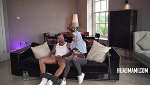 Muscular British Guy Tames Shy Petite Newly Divorced Muslim Woman