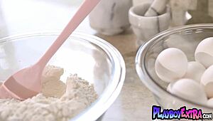 blondie blake blossom, that brazen teen, reveals her big boobs and sweet pussy in a striptease.