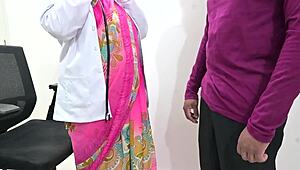 Doctor Ria enjoys playful moments with her patient in the hospital room, exploring intimate desires and sensations