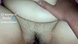 thai girl subtly spreads her tight pussy for a stranger's creampie fuck
