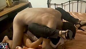 Amateur Slut in Zebra Corset Gets Doggystyle Blowjob and Ass Licking!