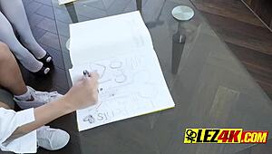 horny lesbian teacher eating teen wet pussy