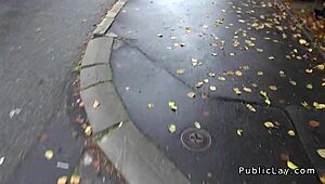 Euro Amateur Couple Fucked Indoors After Public Pickup