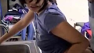 Wow, This Hot Mexican Amateur Gets Fucked While Washing Dishes!