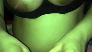 Intense Handjob With Big Tits Wife