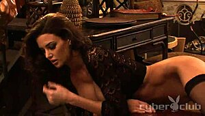 tiffany taylor poses in vintage black lingerie as a retro playmate extra