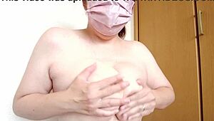 A Married Woman Feels Pleasure From Standing Masturbation