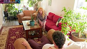 Stepmom convinces stepson to enjoy her body and cum inside her.