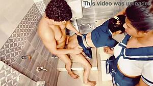 Uttaran20 finishes him off in desi threesome sex.