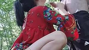 he takes her to the forest and she squeezes the last drop out of his bottle