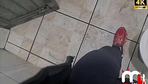 While My Husband Washed The Car I Went To The Gas Station Convenience Store Met A Cute Guy And Fucked In The Bathroom!