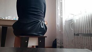 my secretary masturbates hotly in the office under her skirt
