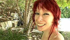 Beautiful red milf zoey nixon rides black cock with masturbation, blowjob, and facial cumshot.