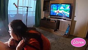 blowjob as he wins in fortnite game