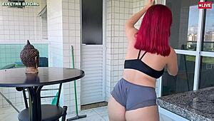 Maid Strips Naked For Horny Voyeur