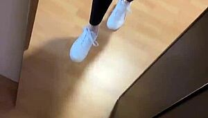 Girl's smelly socks fetish in the morning