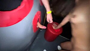 Gloryhole cuckold divides wife in swing!