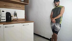 While husband bathes wife fucks his friend risky sex