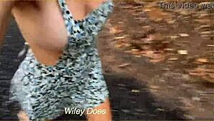 Wife Runs Public Outdoor Sideboob Big Tits Dare Exhibitionist