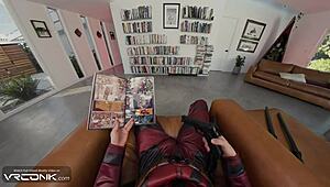 Elektra Rides Deadpool's Huge Cock