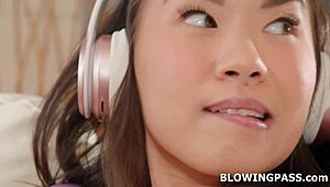 Teen Stepdaughter Giving Stepdad Blowjob