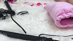 I massaged her oiled body, then fucked her pussy and asshole hard with a glass dildo. She loved it and went home to her husband swollen