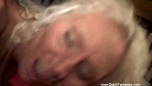 mature blonde dutch woman rides dick like a pro