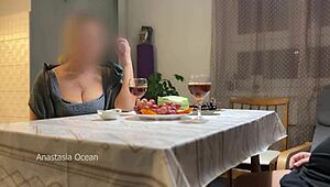 My Husband Jerks Hidden Under Table In Front Of Step Mom During Talk