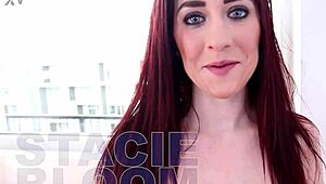 Stacie Bloom's first porn blowjob on big dick POV