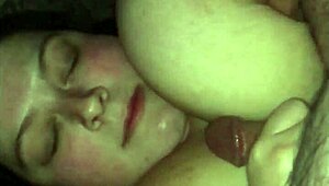 watch me cum on my wife's huge 42f tits in slow handjob?