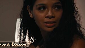 Sweet Sinner babe gets folded like a pretzel by Nathan Bronson and takes his cum on her ass!