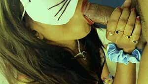 university girl blowjob in friends house