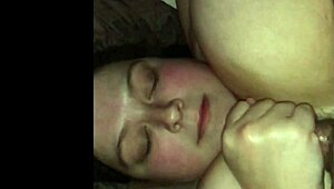 watch me cum on my wife's huge 42f tits in slow handjob?