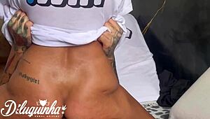 fucking the little 18+ slut in the hair until he cums inside her pussy