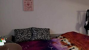 camgirl engages in rough riding and creampie scene