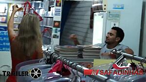 Mirella Mansur in the sex shop says, Come suck my big tits and fuck my Latina ass hard! complete Xvideo