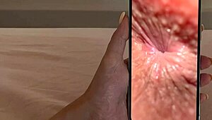 Close-up anal recording on husband's iphone shocks wife