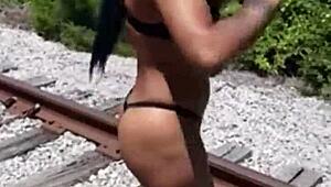 fisherman finds a stripper on the run and gives her a dirty shower