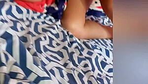 Latina babe shows her big ass and asks if you'd lick her vagina