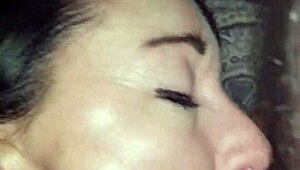 whore wife takes huge dick while gagging