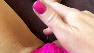 Rubbing creamy pussy with wet panties to orgasm
