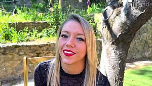 Beautiful Ashley eagerly swallows her husband's cock