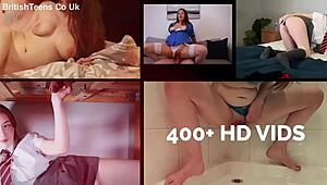 British teen enjoys ice cream topped with cum