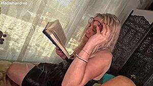 Lesbian grannies relaxing and masturbating at home